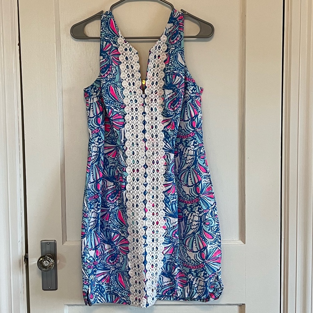 Lilly Pulitzer x Target blue pink shift dress sz12